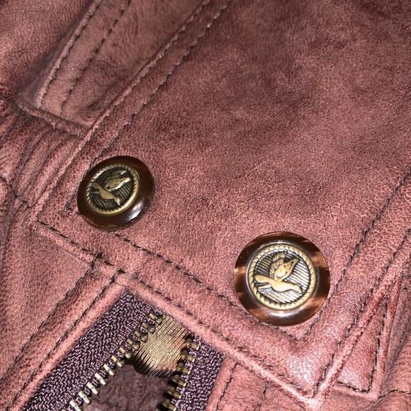 Vintage Nappa Lamb Sueded Leather Brown Bomber Jacket Coat 80s 90s 36 Medium - Picture 4 of 17